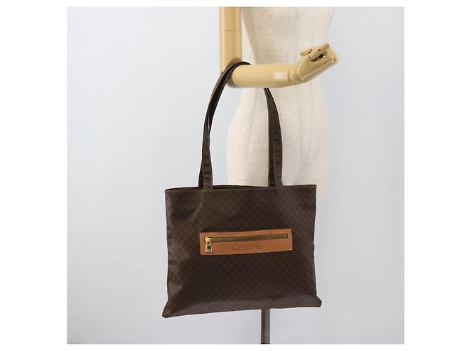 Céline Borsa Tote CELINE Macadam in tela e pelle PVC marrone oro Auth 188332A D'oro - vista 22
