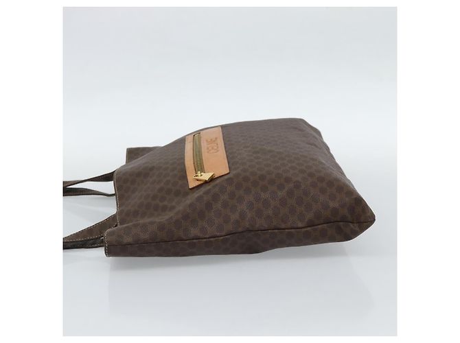 Céline Borsa Tote CELINE Macadam in tela e pelle PVC marrone oro Auth 188332A D'oro - vista 3