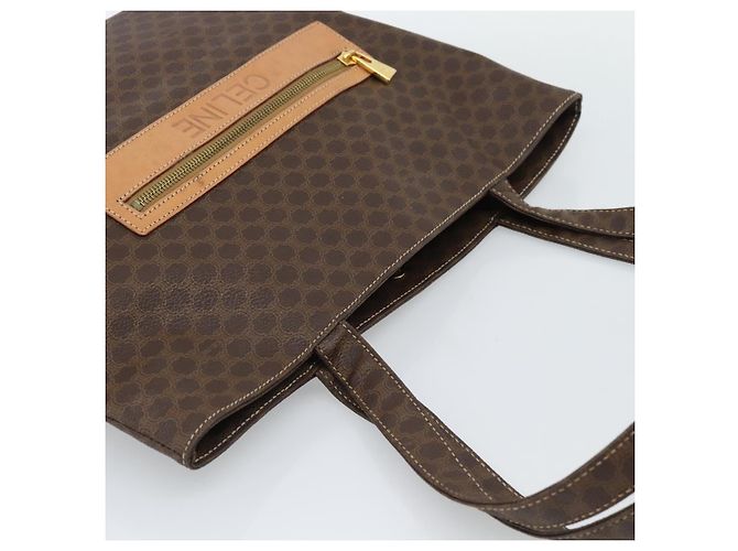 Céline Borsa Tote CELINE Macadam in tela e pelle PVC marrone oro Auth 188332A D'oro - vista 6
