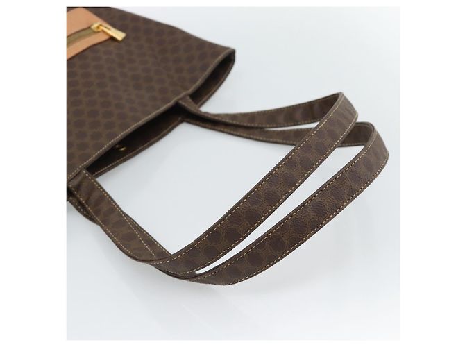 Céline Borsa Tote CELINE Macadam in tela e pelle PVC marrone oro Auth 188332A D'oro - vista 7