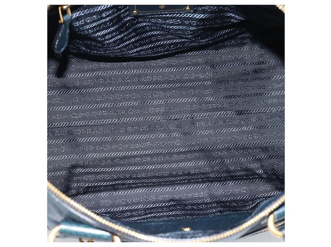 Borsa PRADA in Pelle 2way Blu Oro Auth 187288V D'oro - vista 10