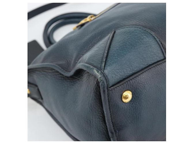 Borsa PRADA in Pelle 2way Blu Oro Auth 187288V D'oro - vista 16