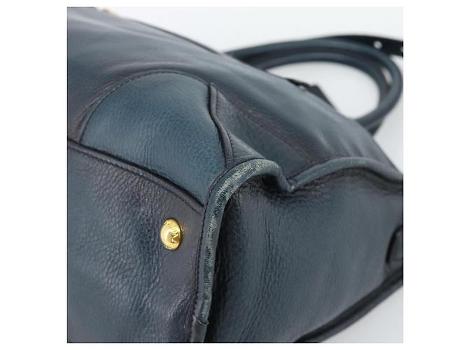 Borsa PRADA in Pelle 2way Blu Oro Auth 187288V D'oro - vista 17
