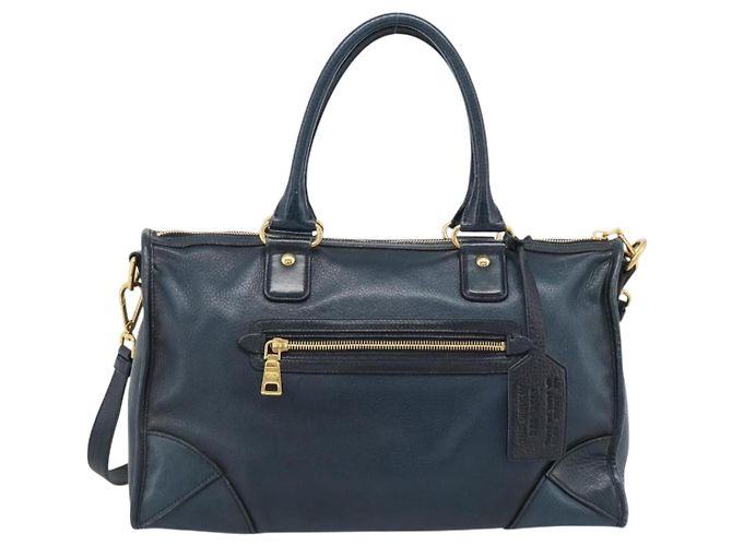 Borsa PRADA in Pelle 2way Blu Oro Auth 187288V D'oro - vista 2