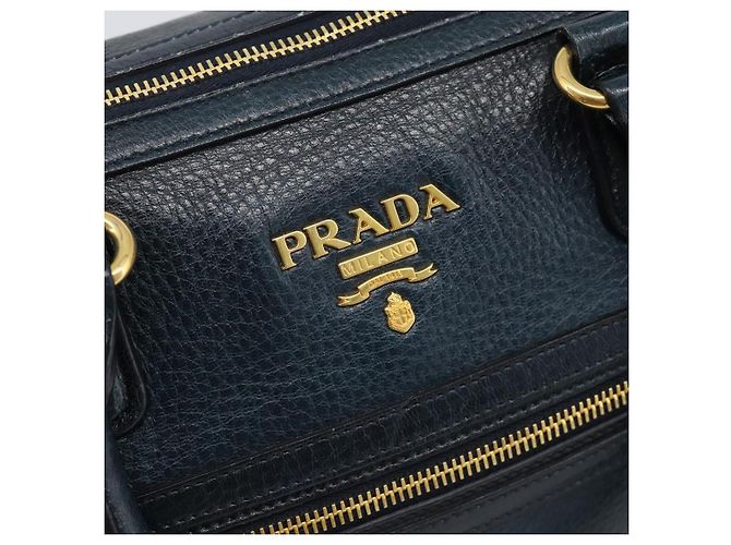 Borsa PRADA in Pelle 2way Blu Oro Auth 187288V D'oro - vista 20