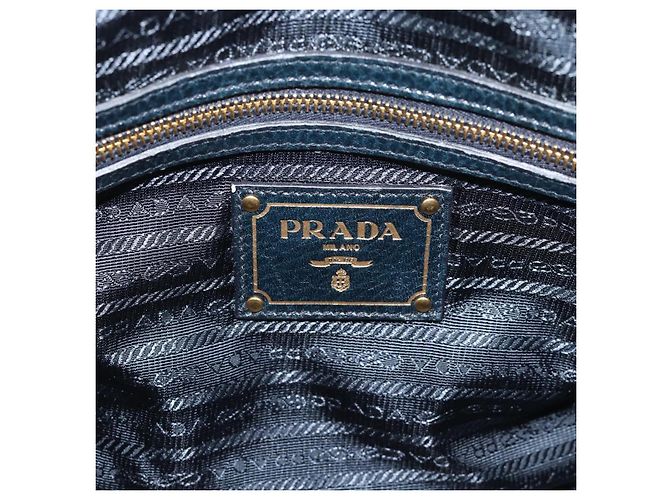 Borsa PRADA in Pelle 2way Blu Oro Auth 187288V D'oro - vista 22