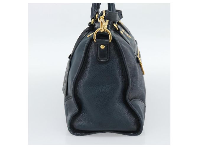 Borsa PRADA in Pelle 2way Blu Oro Auth 187288V D'oro - vista 3