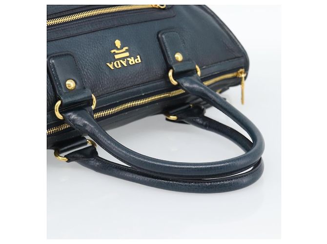 Borsa PRADA in Pelle 2way Blu Oro Auth 187288V D'oro - vista 7