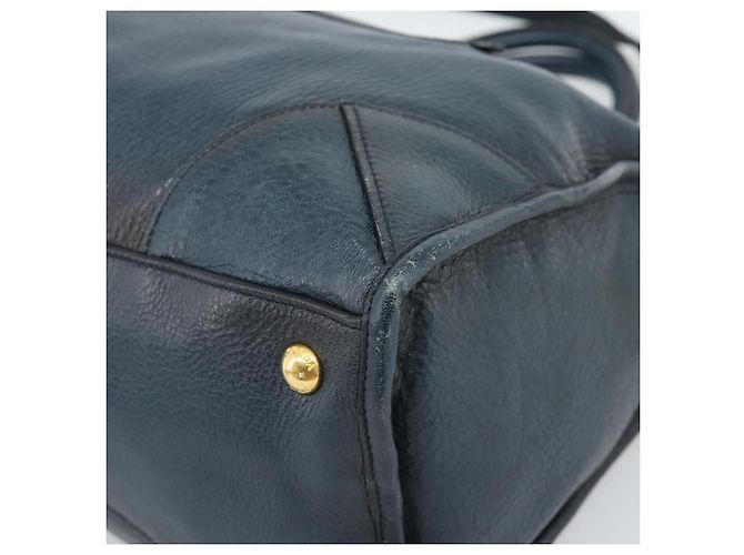 Borsa PRADA in Pelle 2way Blu Oro Auth 187288V D'oro - vista 9