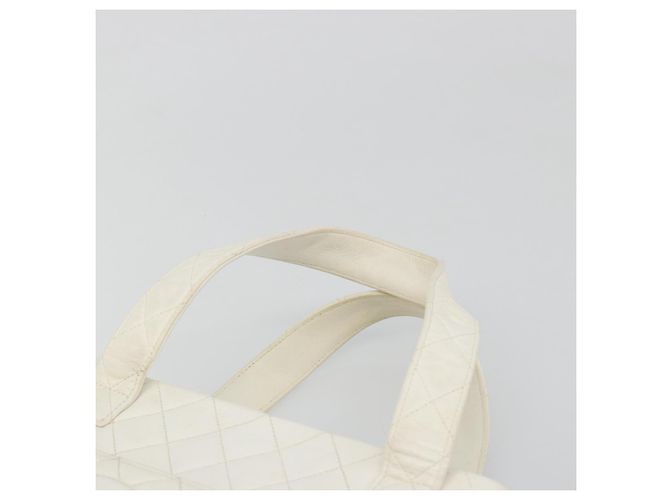 CHANEL Matelasse Handtasche Canvas Weißgold CC Authentisch 185821A Golden - Ansicht 8