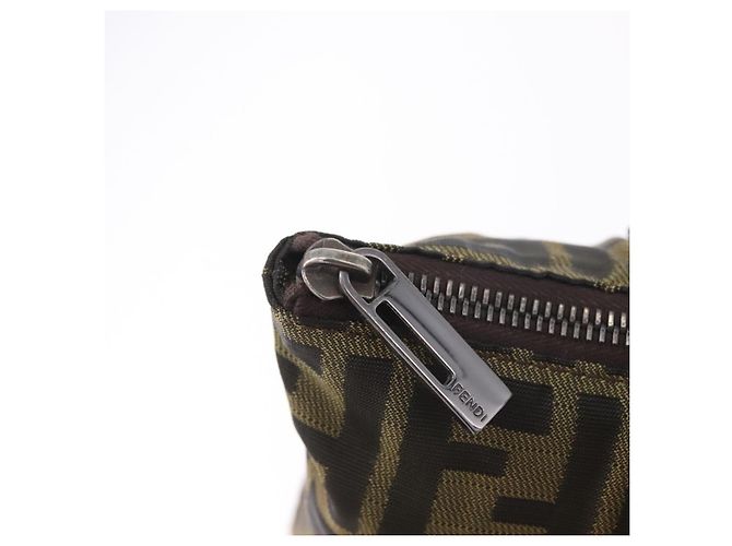 Borsa Tote FENDI Zucca Canvas Nero Marrone Auth 188232 - vista 10
