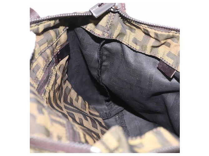 Borsa Tote FENDI Zucca Canvas Nero Marrone Auth 188232 - vista 19