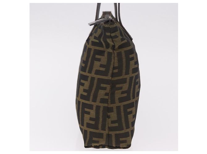 Borsa Tote FENDI Zucca Canvas Nero Marrone Auth 188232 - vista 4