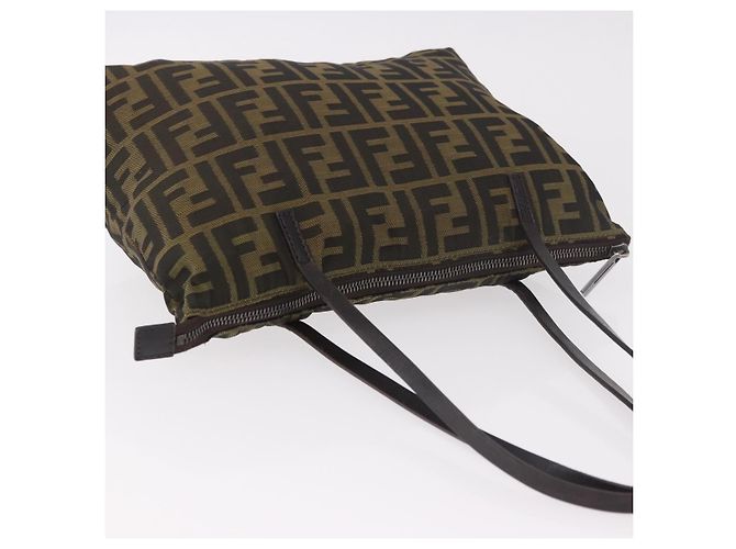 Borsa Tote FENDI Zucca Canvas Nero Marrone Auth 188232 - vista 6