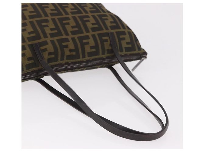 Borsa Tote FENDI Zucca Canvas Nero Marrone Auth 188232 - vista 7