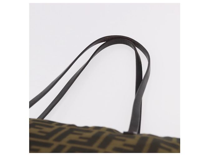 Borsa Tote FENDI Zucca Canvas Nero Marrone Auth 188232 - vista 8