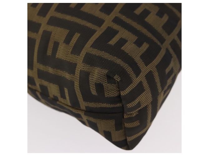 Borsa Tote FENDI Zucca Canvas Nero Marrone Auth 188232 - vista 9