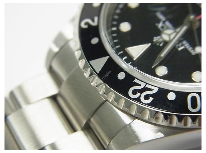 ROLEX GMT MasterII lunetta nera 16710 serie P Uomo Argento - vista 8