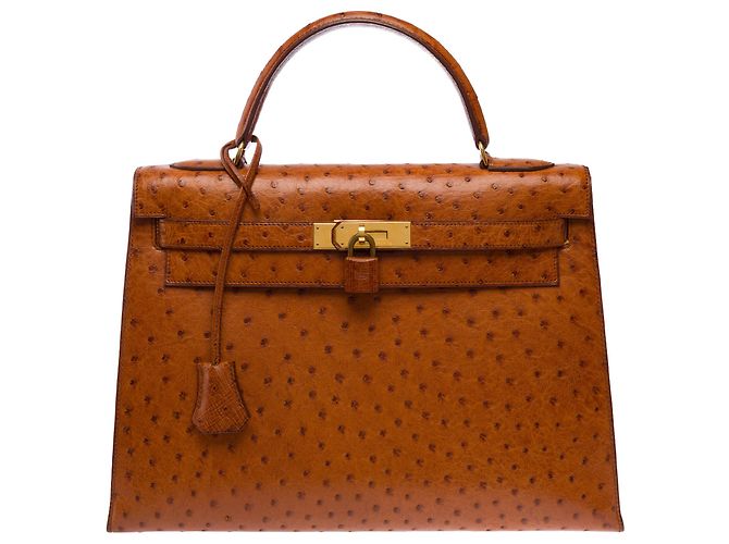 Hermès Bolsa HERMES Kelly 32 em Couros Exóticos Marrom - 103697 - vista 3