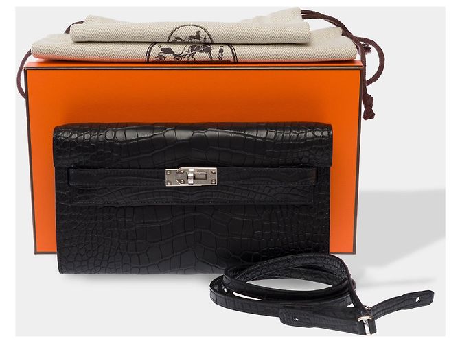 Hermès Borsa HERMES Kelly to go in Pelli Esotiche Nero - 103689 - vista 2