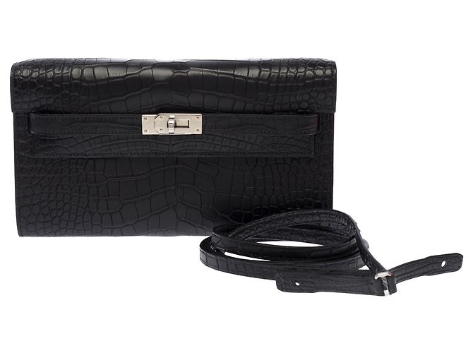 Hermès Borsa HERMES Kelly to go in Pelli Esotiche Nero - 103689 - vista 3