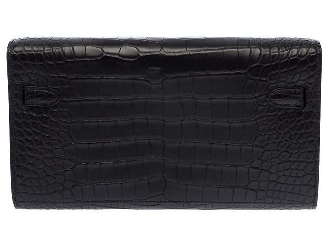 Hermès Borsa HERMES Kelly to go in Pelli Esotiche Nero - 103689 - vista 4