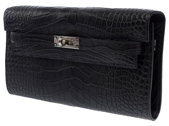 Hermès Borsa HERMES Kelly to go in Pelli Esotiche Nero - 103689 - vista 5