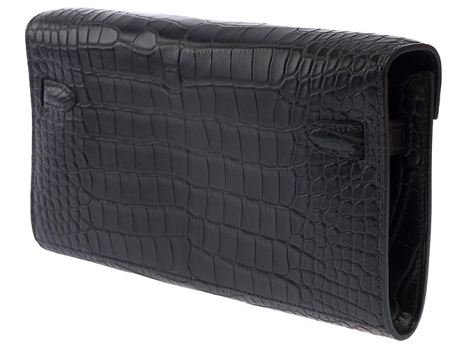 Hermès Borsa HERMES Kelly to go in Pelli Esotiche Nero - 103689 - vista 6