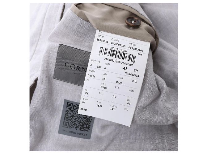 Corneliani Wool Jacket in Beige, Size 48 IT - view 5