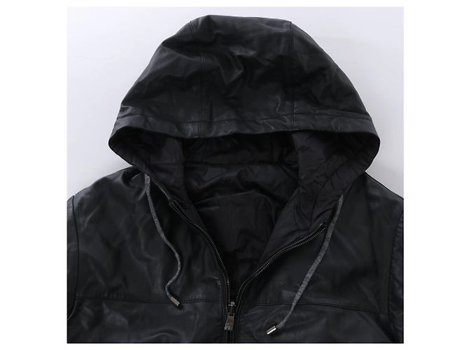 Corneliani Leder Double Side Jacke in Schwarz, Größe 50 IT - Ansicht 2