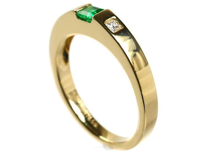 Tiffany & Co Tiffany 18K Gelbgold-Ring mit Diamant und Smaragd - Ansicht 2