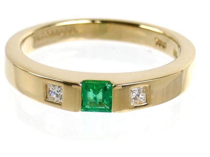 Tiffany & Co Tiffany 18K Gelbgold-Ring mit Diamant und Smaragd - Ansicht 3