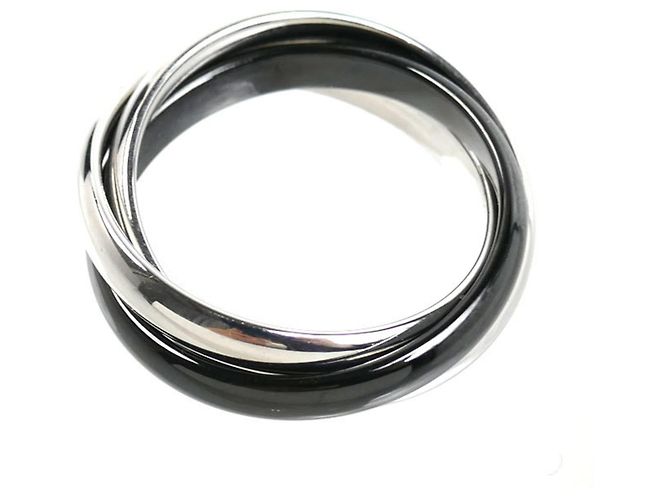Anello Trinity in ceramica e oro bianco 18K Cartier - vista 3
