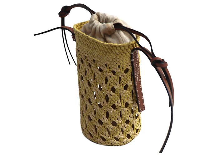 Borsa a tracolla Loewe Anagram Cylinder Pocket Giallo - vista 2