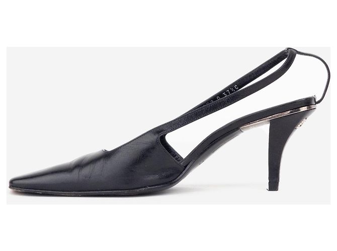 Décolleté slingback G con cristalli e punta quadrata Gucci di Tom Ford SS98 Nero - vista 3