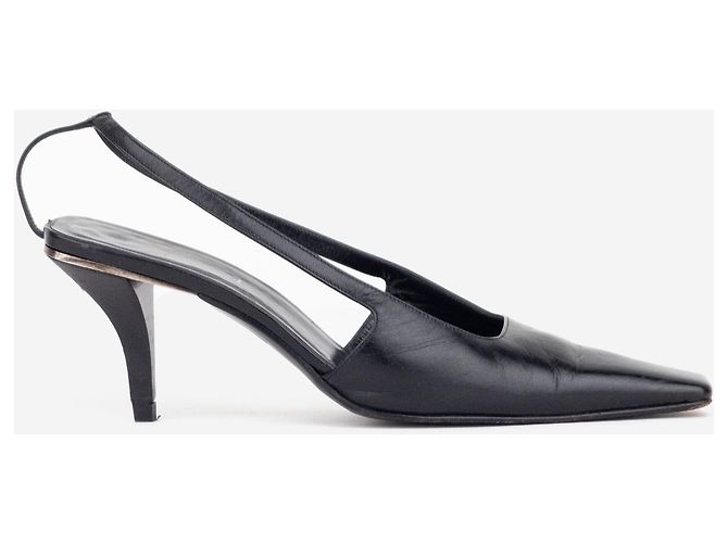 Décolleté slingback G con cristalli e punta quadrata Gucci di Tom Ford SS98 Nero - vista 4