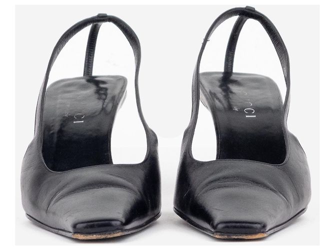 Décolleté slingback G con cristalli e punta quadrata Gucci di Tom Ford SS98 Nero - vista 5