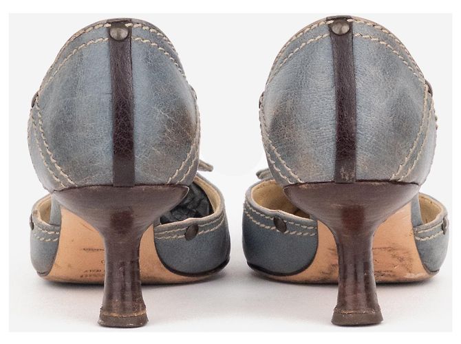 Miu Miu 2000s Button Pump Kitten Heels Pumps Blau - Ansicht 6