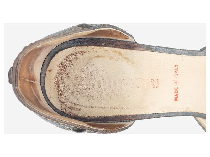 Miu Miu 2000s Button Pump Kitten Heels Pumps Blau - Ansicht 8