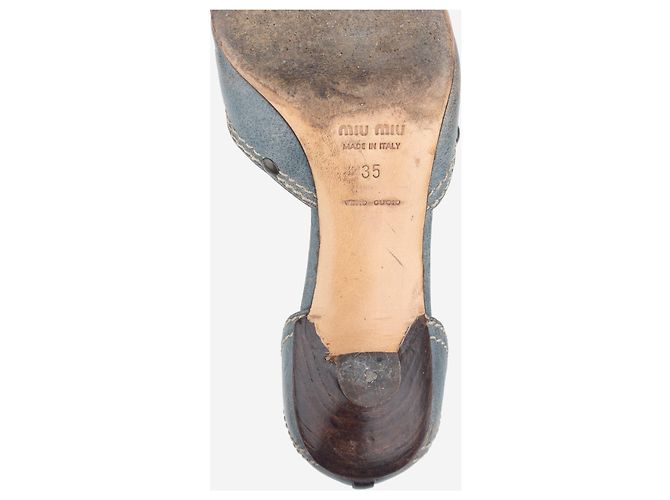 Miu Miu 2000s Button Pump Kitten Heels Pumps Blau - Ansicht 9
