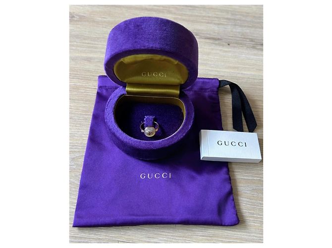 Anello Interlocking di Gucci in oro rosa, madreperla e diamanti Bianco D'oro - vista 3