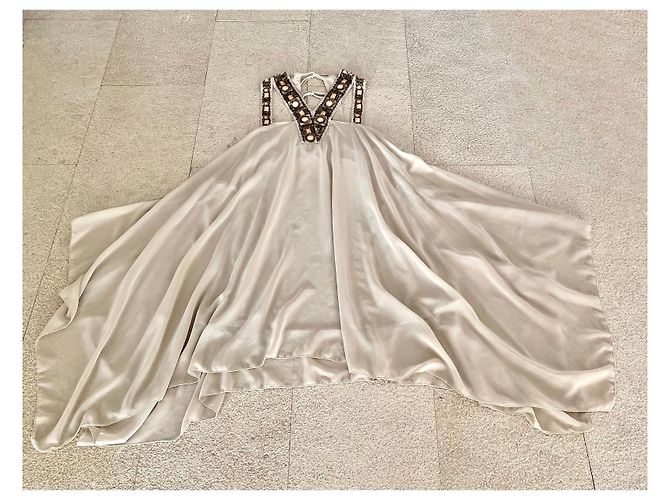 Autre Marque Lombok Ibiza Beige Sommerkleid Perlen - Ansicht 10