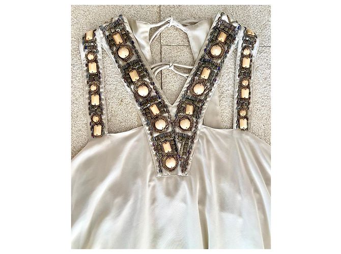 Autre Marque Lombok Ibiza Beige Sommerkleid Perlen - Ansicht 11