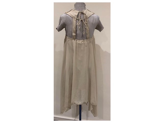 Autre Marque Lombok Ibiza Beige Sommerkleid Perlen - Ansicht 4