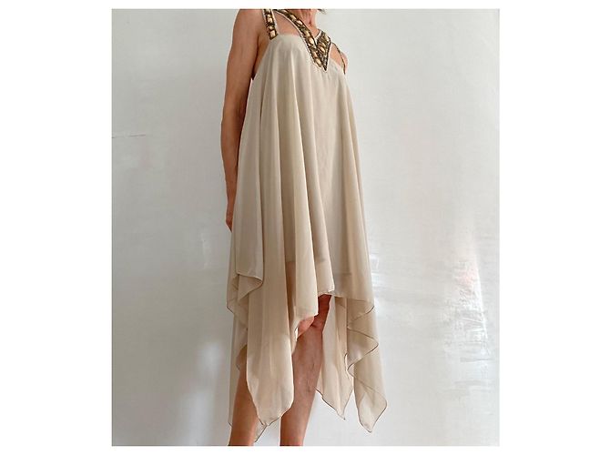 Autre Marque Lombok Ibiza Beige Sommerkleid Perlen - Ansicht 8