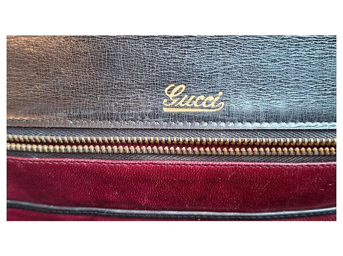 Gucci Vintage Lackleder Handtasche Schwarz - Ansicht 10