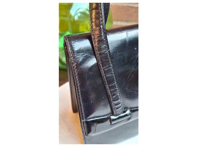 Gucci Vintage Lackleder Handtasche Schwarz - Ansicht 13