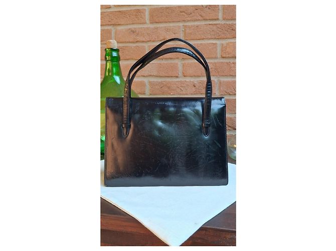 Gucci Vintage Lackleder Handtasche Schwarz - Ansicht 3