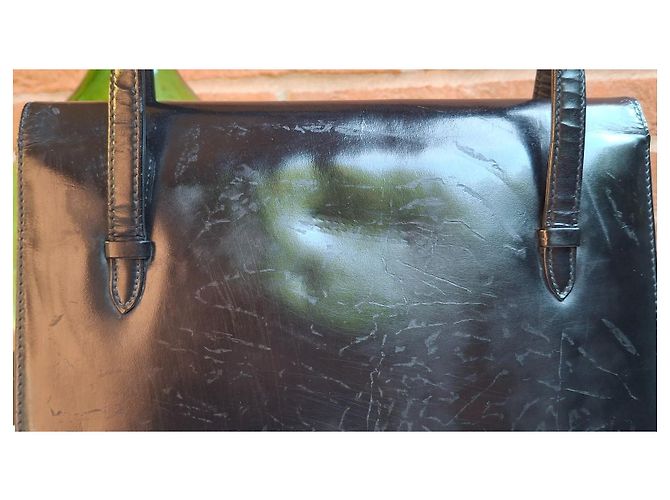 Gucci Vintage Lackleder Handtasche Schwarz - Ansicht 5