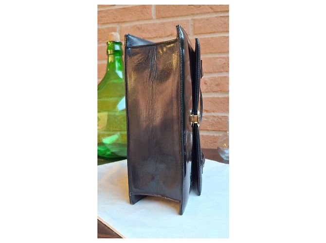 Gucci Vintage Lackleder Handtasche Schwarz - Ansicht 7
